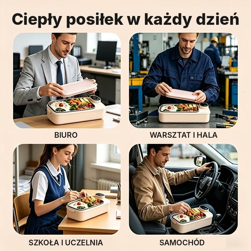 ObiadNaCiepło – bezprzewodowy lunchbox z podgrzewaniem, akumulator 7200 mAh