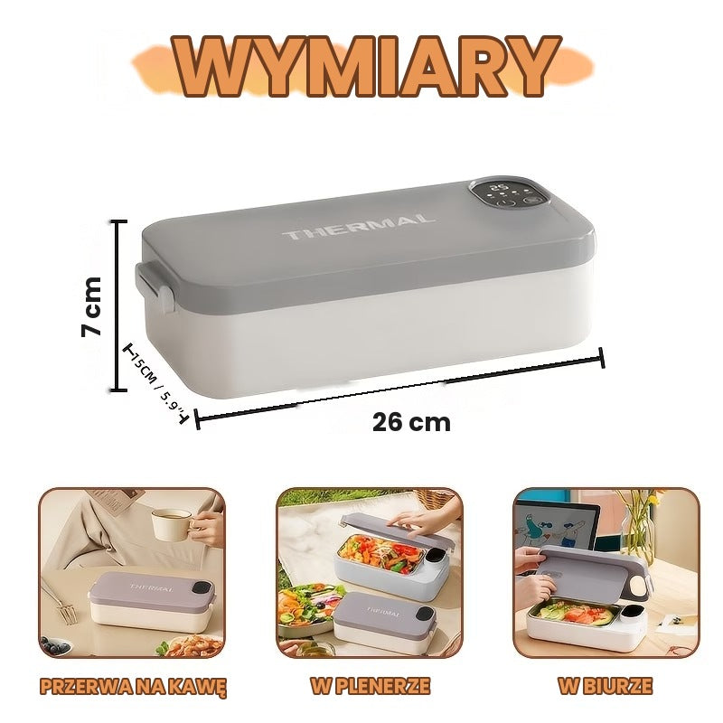 ObiadNaCiepło – bezprzewodowy lunchbox z podgrzewaniem, akumulator 7200 mAh